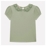 Blusa verde cuello bandeja