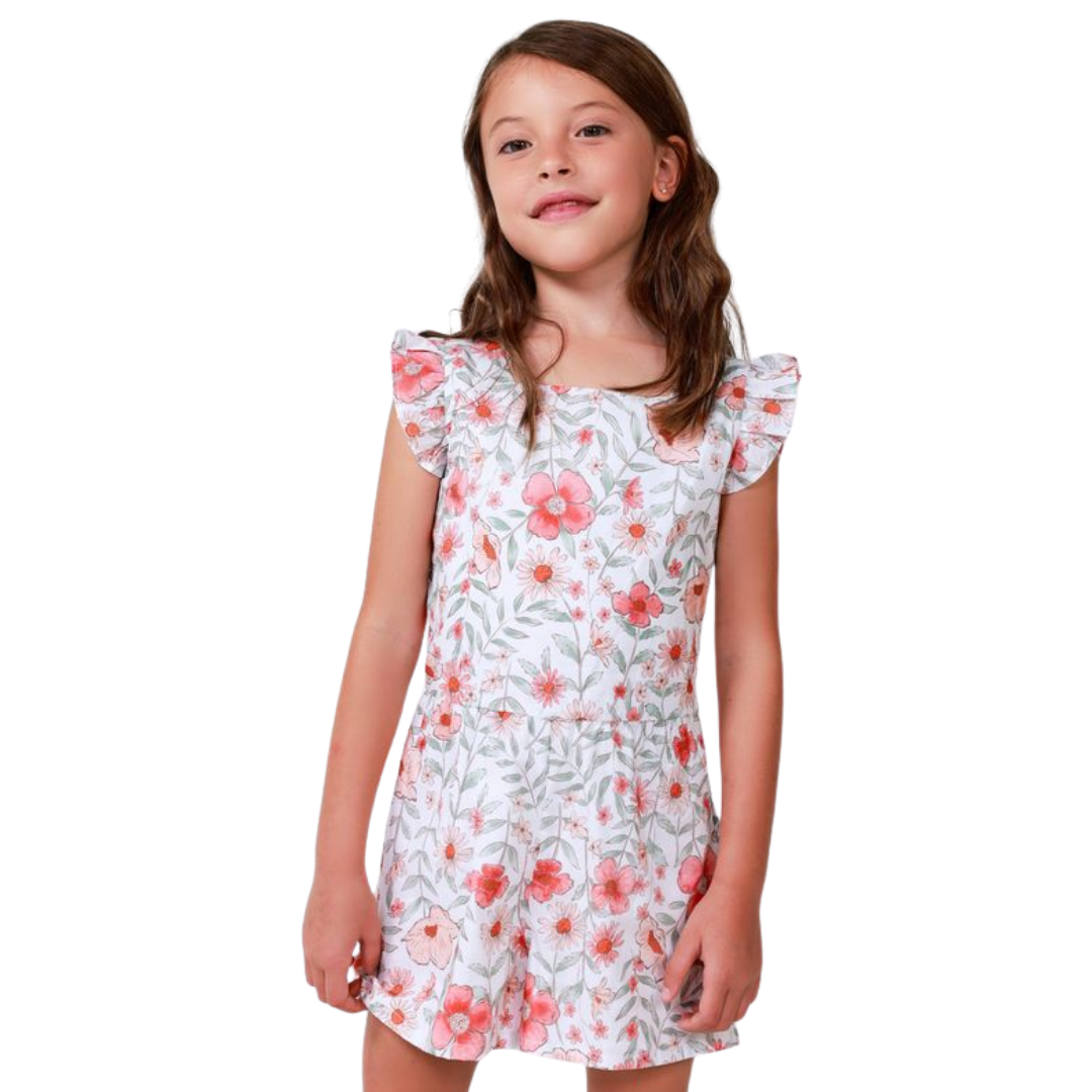 Enterizo floral naranja