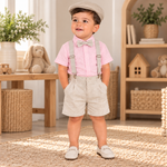 Set bautizo beige/rosa