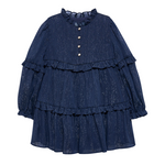 Vestido manga larga azul turqui