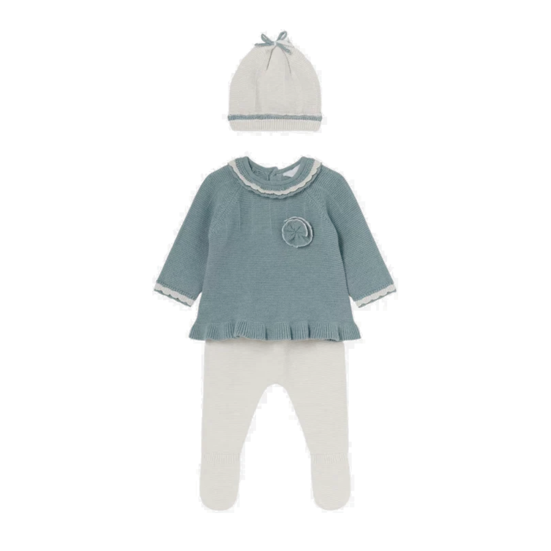 Pijama blanca azul