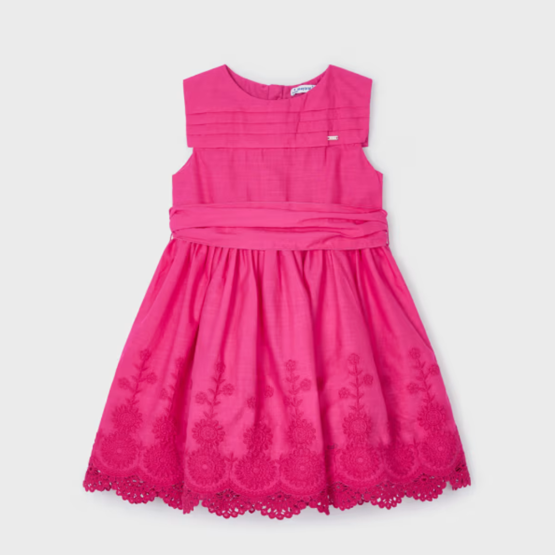 Vestido Bordado - Fucsia