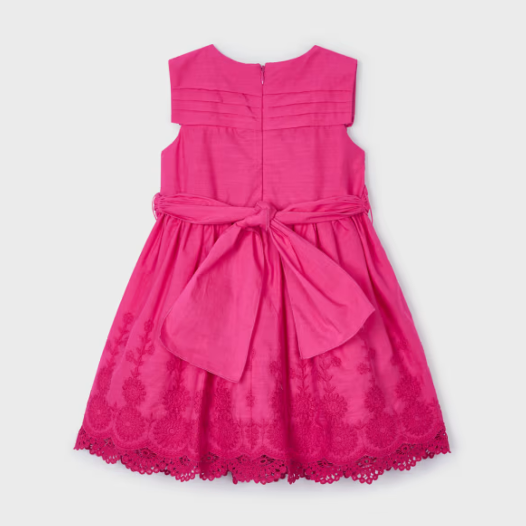 Vestido Bordado - Fucsia