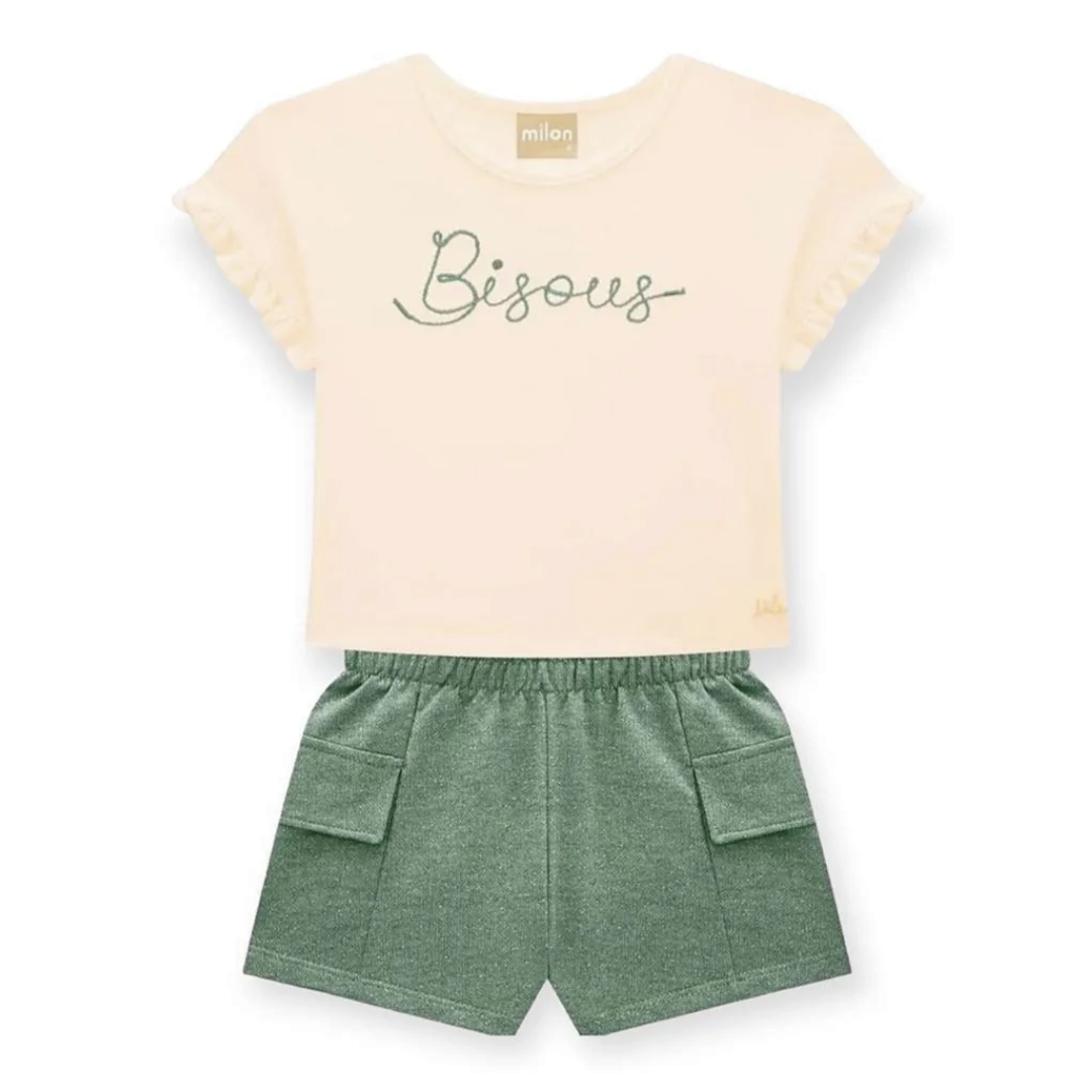 Conjunto beige - verde