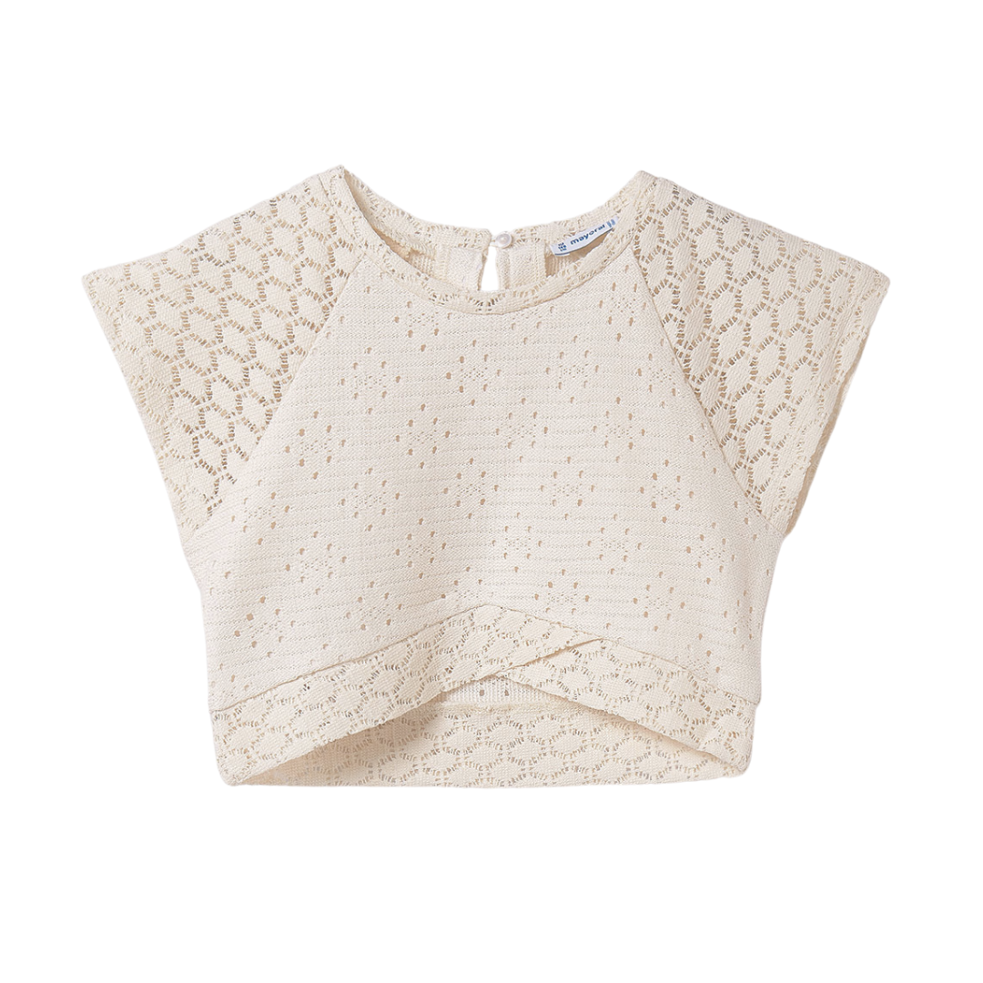 Blusa beige guipure