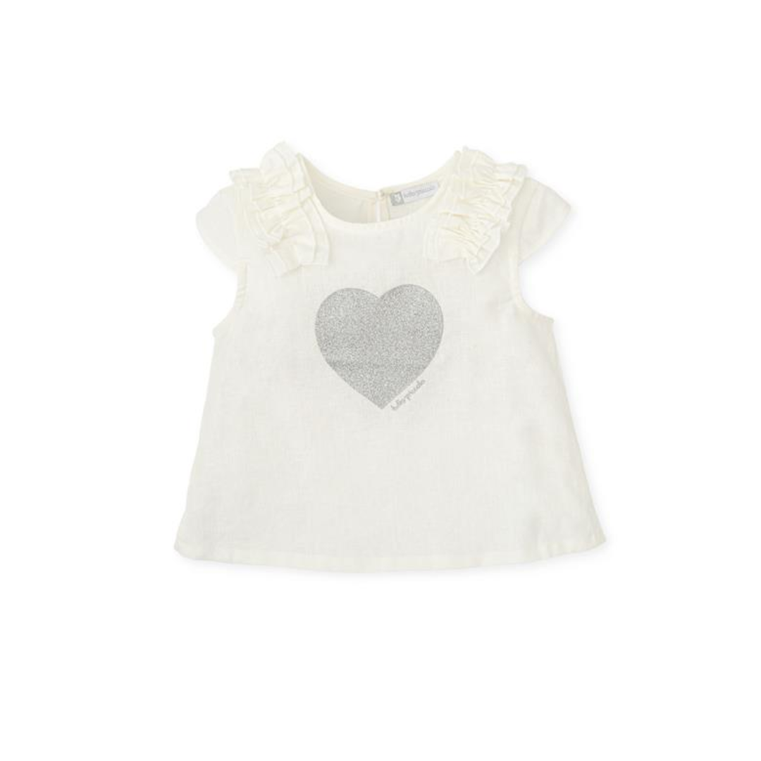 Blusa blanco de corazón