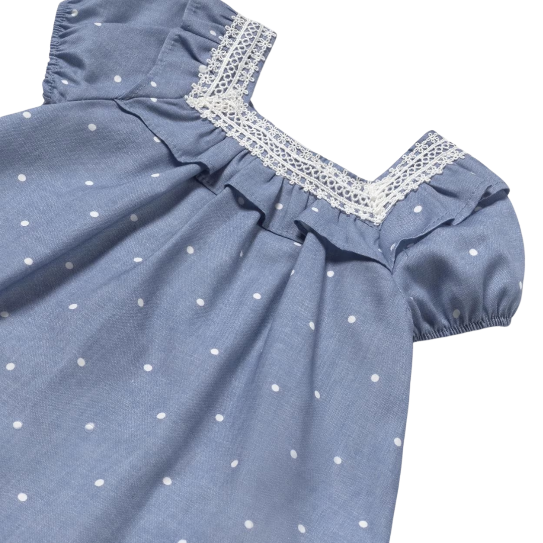 Vestido lunares azul