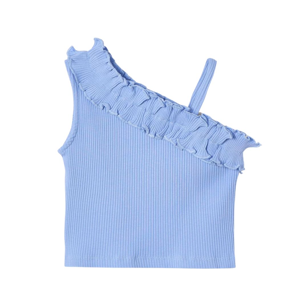 Top asimetrico azul