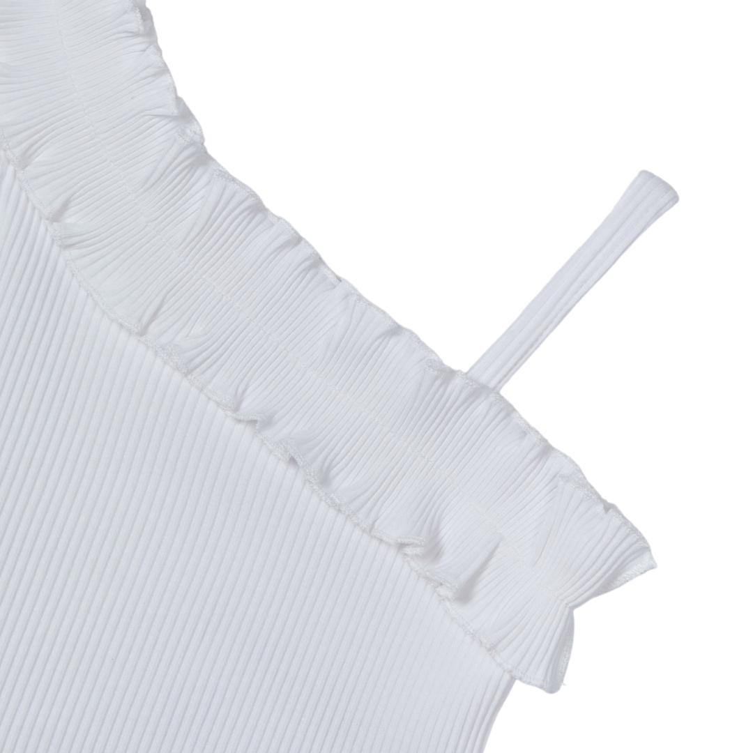 Top asimetrico blanco
