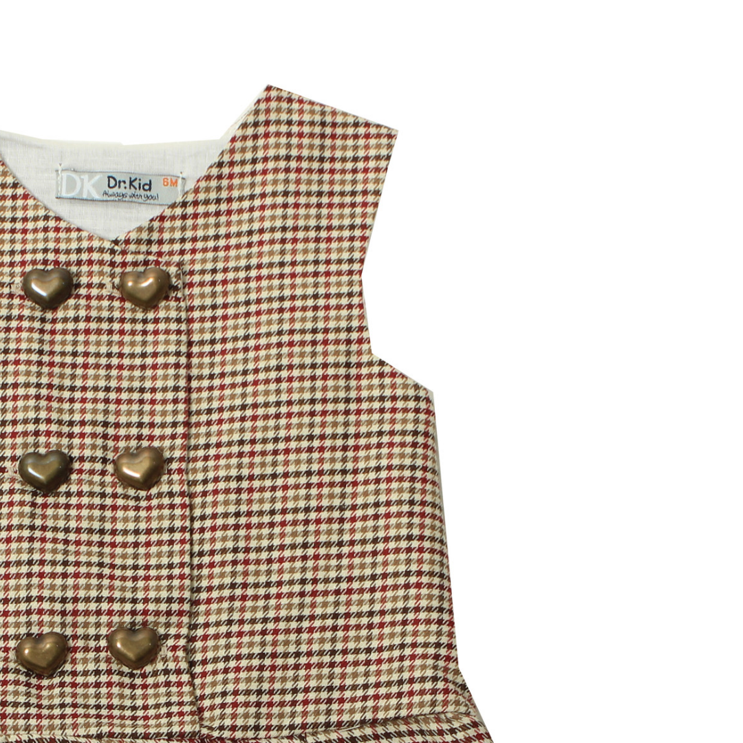 Vestido corazones beige