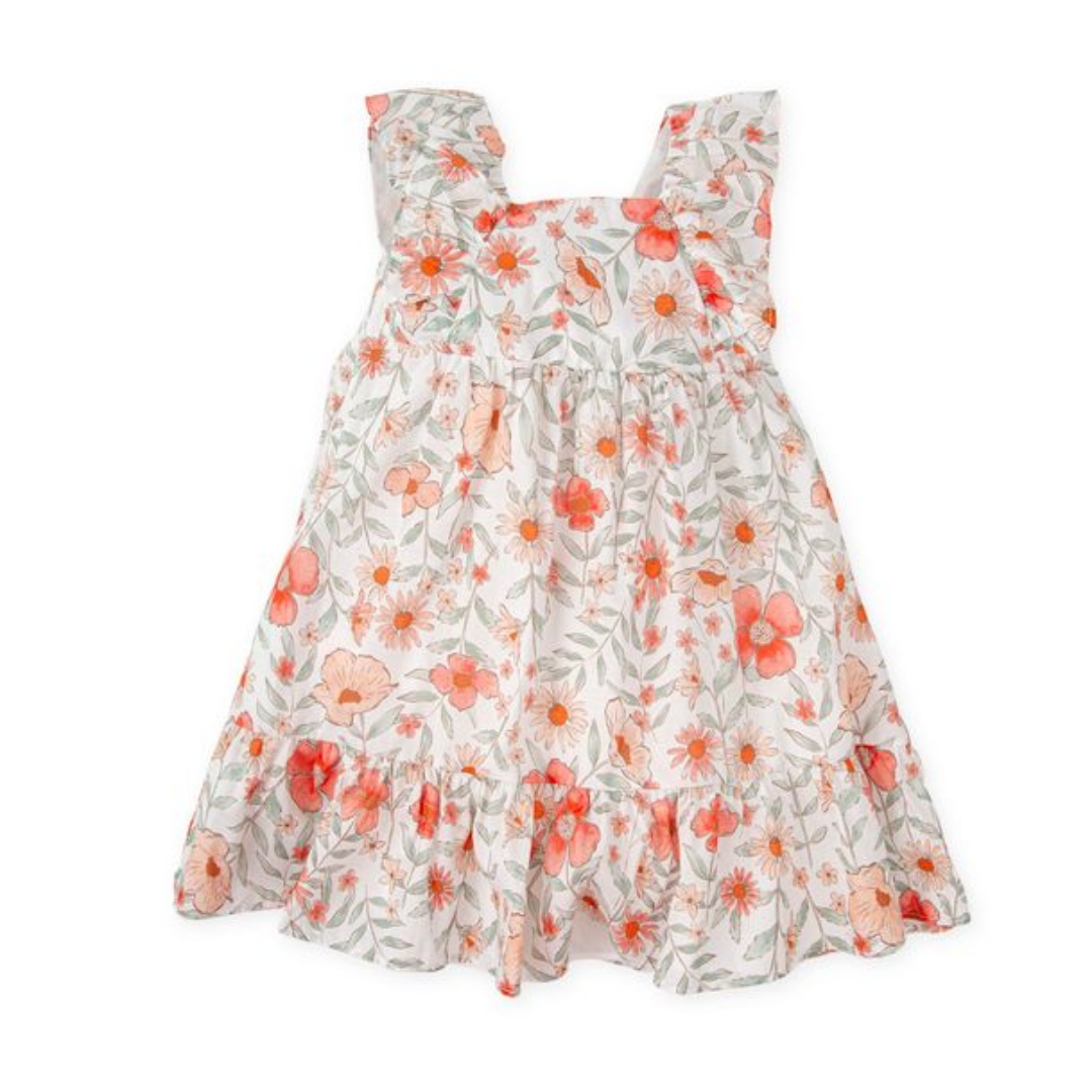 Vestido floral naranja