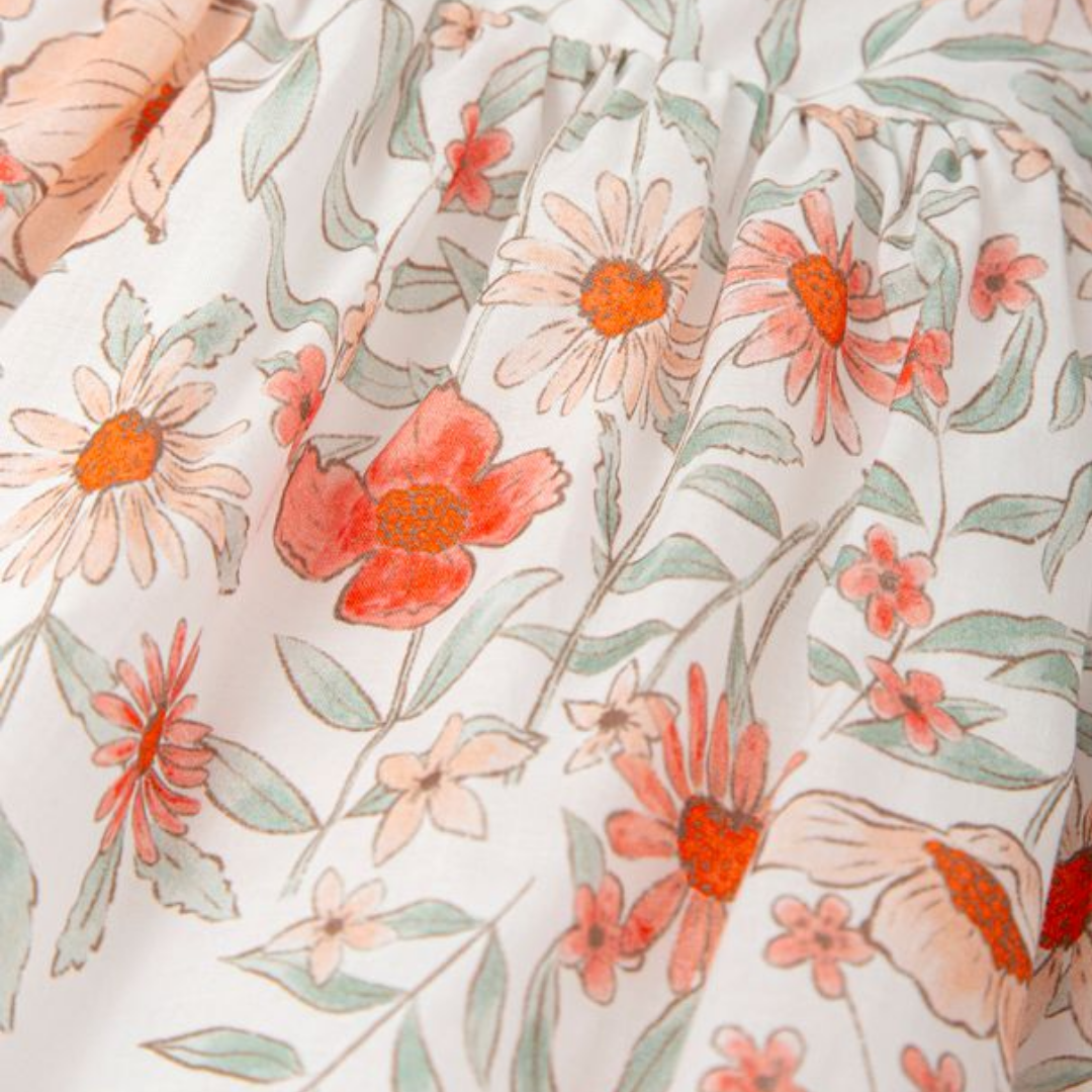 Vestido floral naranja