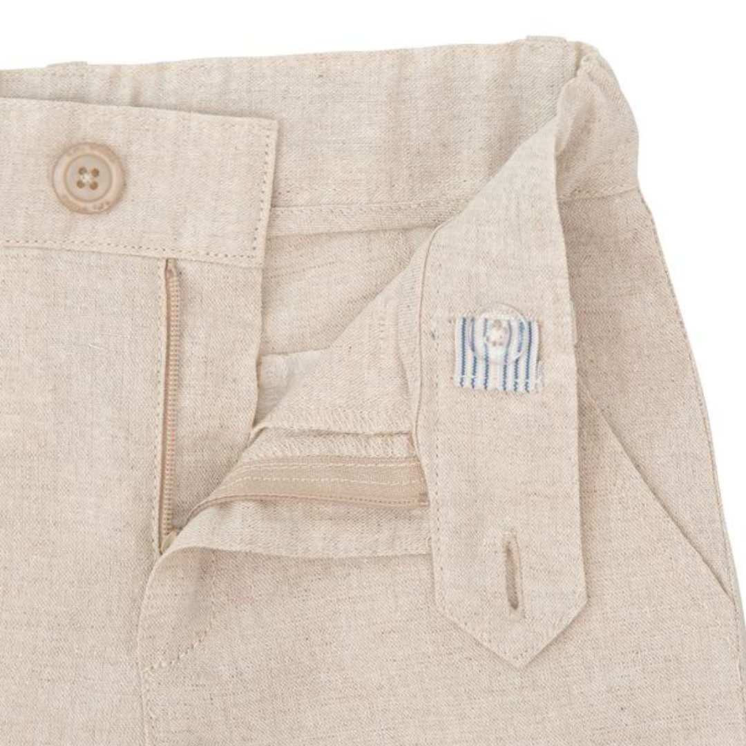 Bermuda en lino khaki