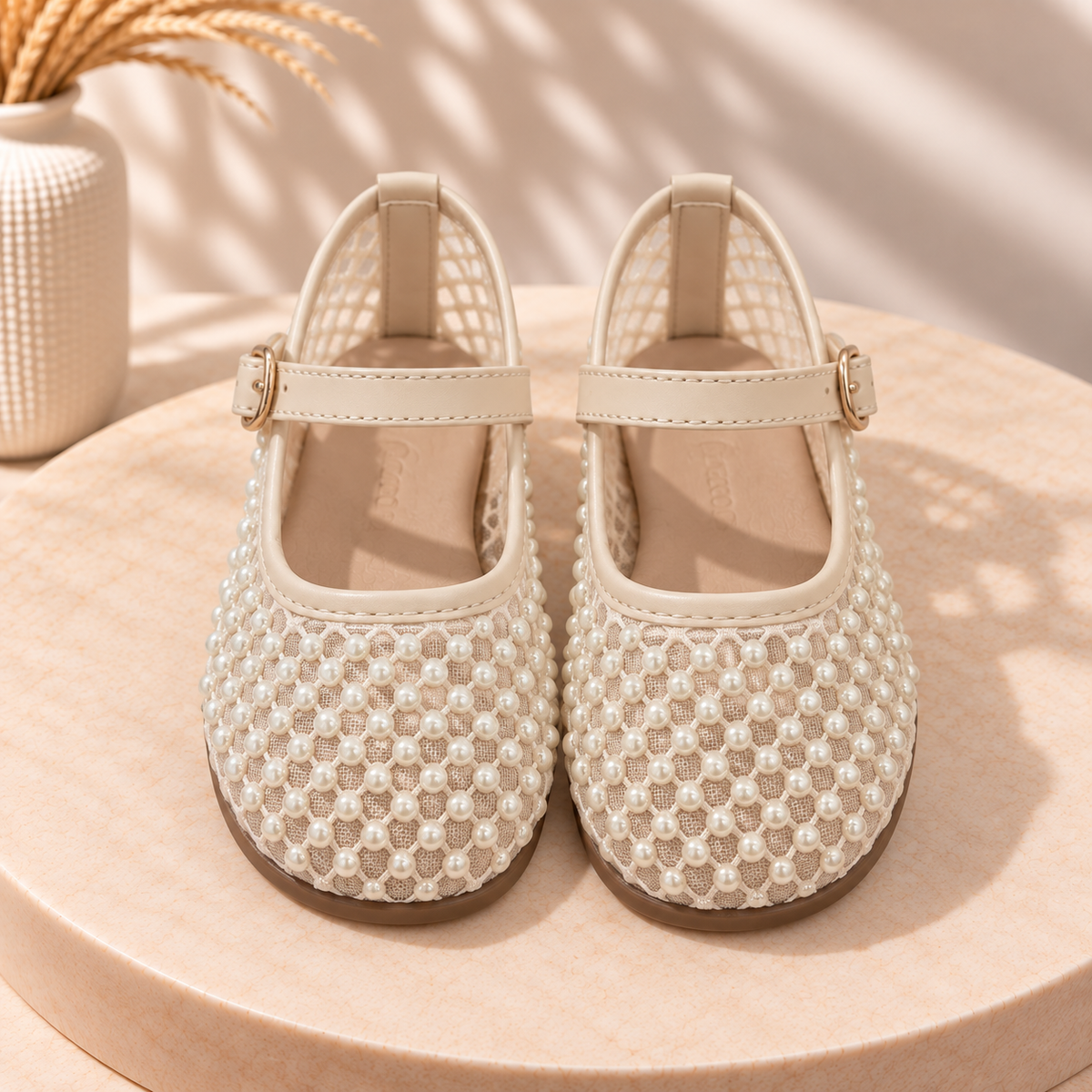 Baletas perlas beige