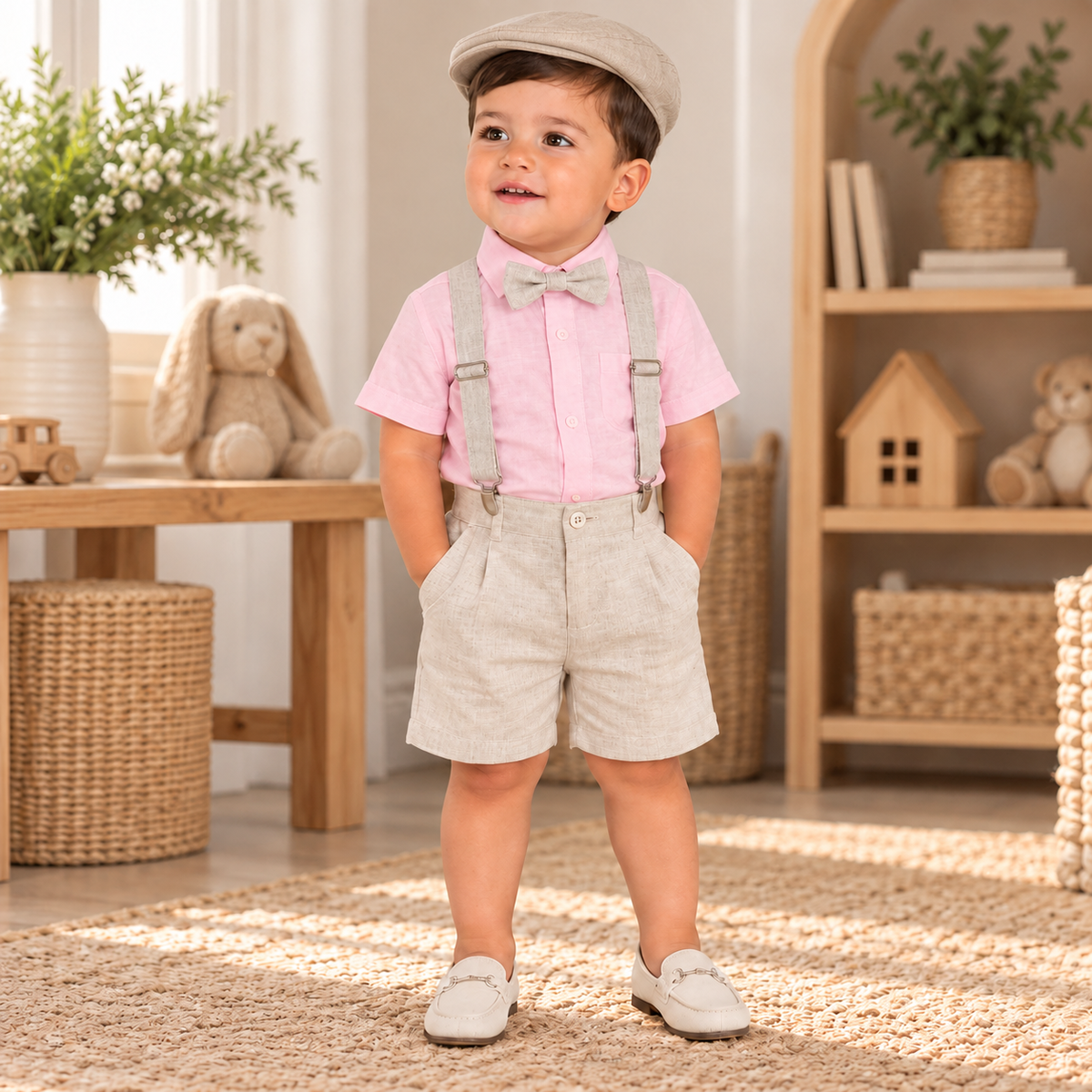 Set bautizo beige/rosa