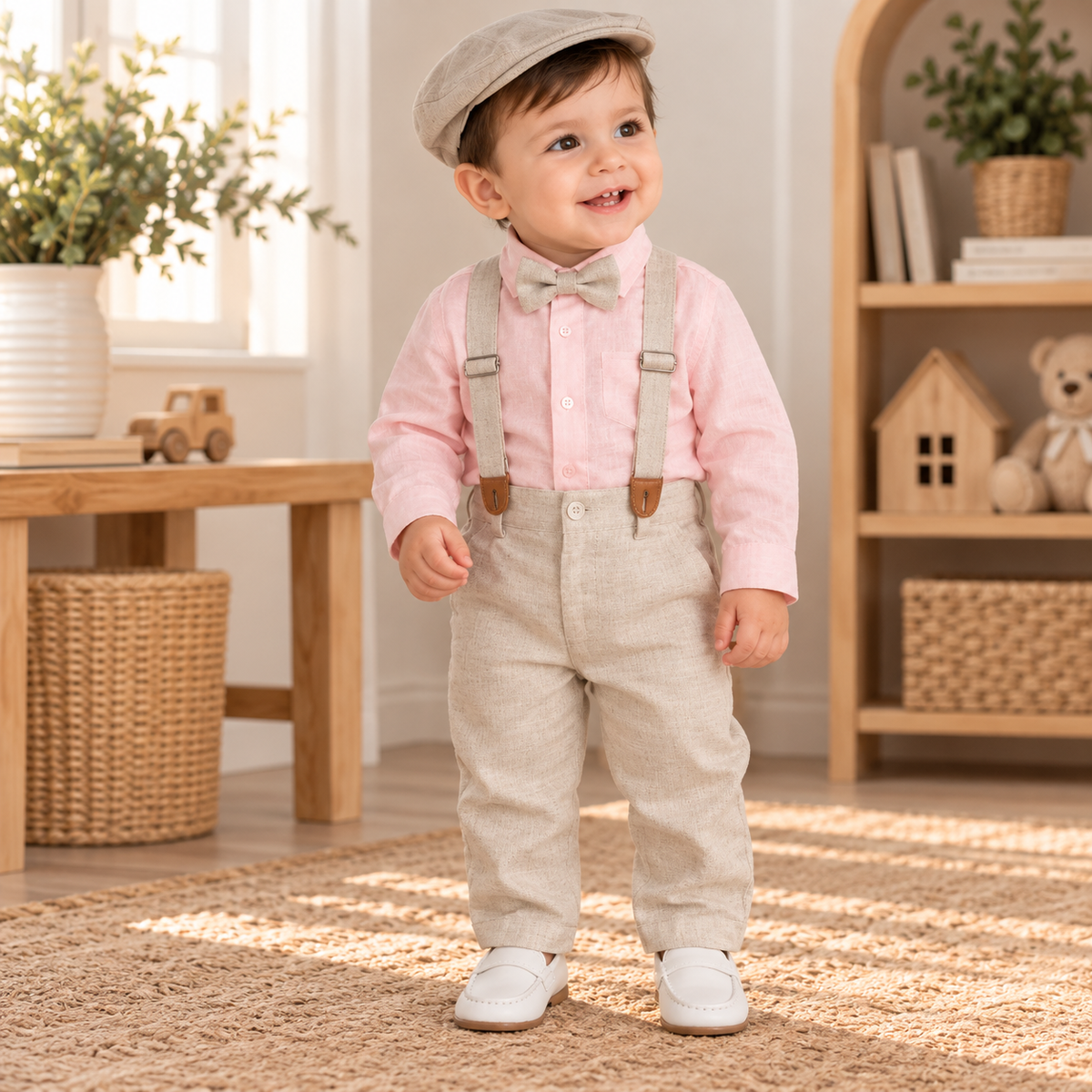 Set bautizo beige/rosa