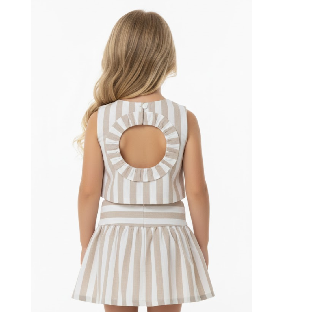Conjunto rayas beige